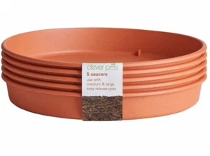 5 PLANT POT SAUCERS ~ CLEVER POTS ~ drip trays ~ max 5inch / 13cm across - Picture 1 of 3