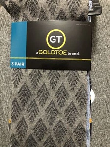 men’s fashion crew socks three pairs gold toe brand socks - Picture 1 of 6