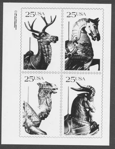 #2390-93a 25c Carousel Animals Stamps Publicity Photo Essay - Picture 1 of 1