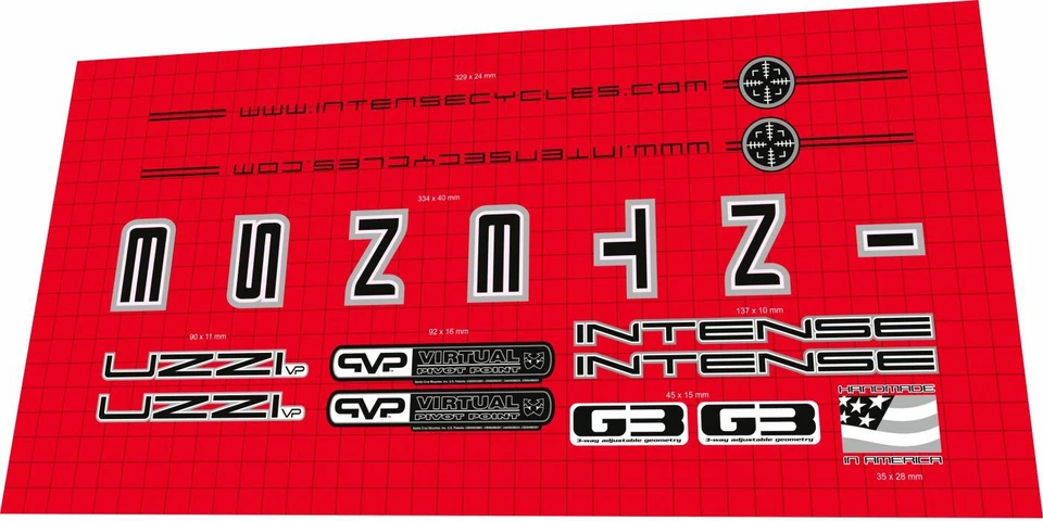 Intense Uzzi Aufkleber Set - Bild 1 von 1