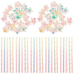 200 Pcs Origami-Stern Papierstreifen Zum Sternfalten Basteln Mit Kind - Bild 1 von 12
