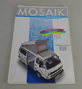 Prospekt / Broschüre Westfalia Mosaik Selbstausbauprogramm für VW T3 von 09/1987 - Bild 1 von 2