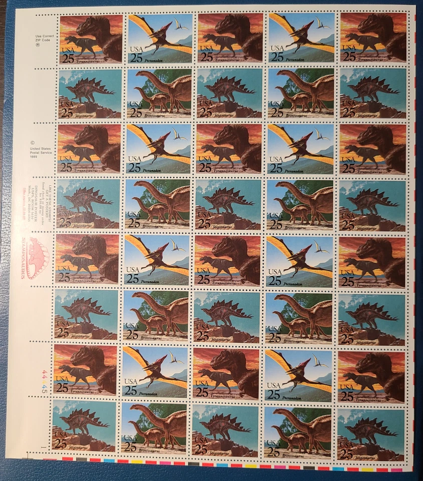 US 2425a MNH Pane - Right LL 44445-1 - Prehistoric Animals - Image 1 of 1
