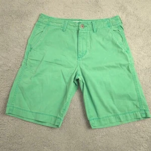 American Eagle Mens Chino Shorts 30 Green Classic Fit Flat Front Cotton - Picture 1 of 9