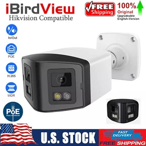 4MP Dual Lens PoE IP Security Camera with Panoramic 180° Viewing Outdoor CCTV - Picture 1 of 15