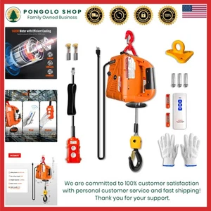 Cabrestante elevador eléctrico 3 en 1 - Capacidad 1100 lb con control remoto y seguridad F... - Imagen 1 de 10
