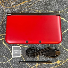 Nintendo 3DS XL LL Console Red Multi-Region Cartridge Compatible 64G SD Stylus