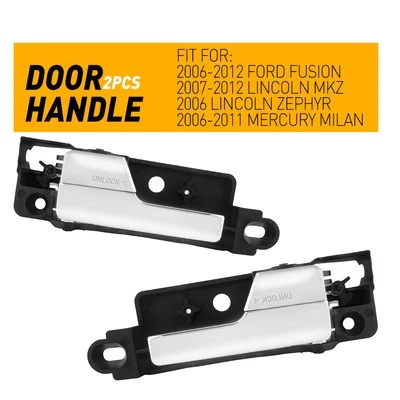 Manija de puerta interior para Ford Fusion MKZ 2006-12 delantera izquierda y derecha cromada Foto 1 de 4