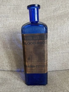 ANTICA BOTTIGLIA FARMACIA BLU COBALTO Robinson-pettet Co Louisville KY radice di sangue - Foto 1 di 15