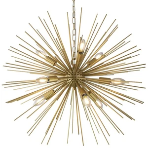 Modern 28.34" Golden Sputnik Chandelier Modern 9-Lights Geometric Starburst C... - Picture 1 of 8