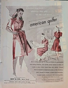 1942 American Golfer women's dress playclothes vintage Fashion Art ad - Picture 1 of 1