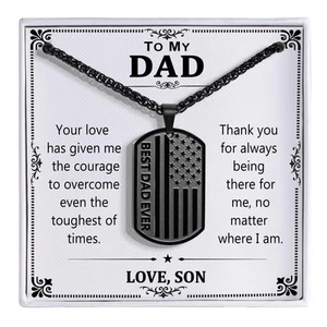 HEYOLL Geschenke für Papa vom Sohn, an meinen Vater Vater Erkennungsmarke Halskette Beste Väter Ev... - Bild 1 von 7
