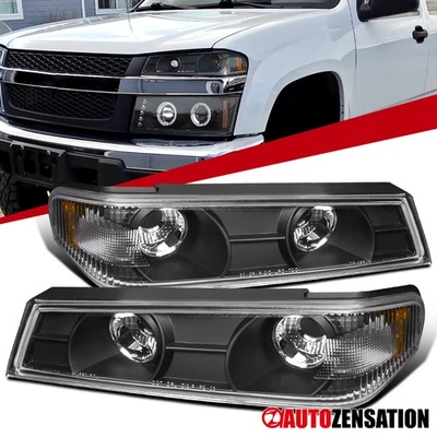 Black Fit 2004-2012 Chevy Colorado GMC Canyon Corner Lights Signal Parking Lamps - Image 1 of 4