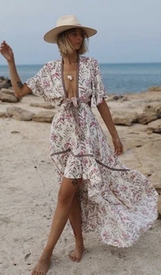 VESTIDO SPELL & THE GYPSY COLECTIVO MAISIE BAMBI FRESA Y CREMA XL NUEVO CON ETIQUETAS Foto 1 de 4