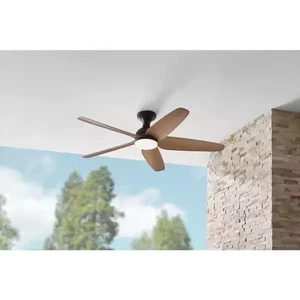 HB Ceva 52 in. Indoor/Outdoor Matte Black Barn Maple Blades Ceiling Fan & Remote - Picture 1 of 7