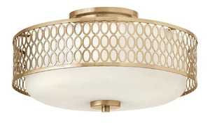 Fredrick Ramond FR35601 Gold Jules 3-Light 8"W Semi Flush Drum Ceiling Fixture - Picture 1 of 3