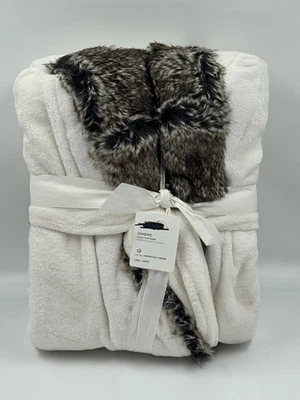 BATA CON CAPUCHA PIEL SINTÉTICA OMBRE GRANERO CERÁMICA NUEVA CON ETIQUETAS, TALLA L ~ MARFIL / RIBETE GRIS Foto 1 de 4