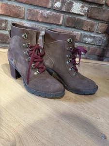 Born Ronnie Wildleder Leder Stiefelette Schnürsenkel Größe 9 Damen Combat - Bild 1 von 11