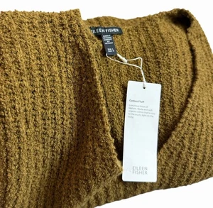 Eileen Fisher LARGE L Organic Cotton Fluff Cashmere Blend V-Neck Sweater NWT$268 - Picture 1 of 10