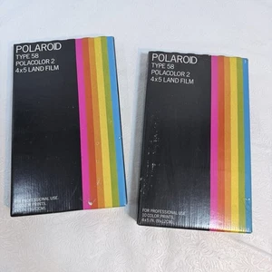 2 Polaroid Type 58 Polacolor 2 EXP March 1978 4x5 Land Film Color SEALED NOS - Picture 1 of 7