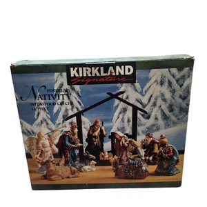 Vintage Kirkland Signature Serie 14 Stück Porzellan Krippe komplett Box Set - Bild 1 von 21