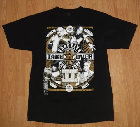 WWE NXT Brooklyn Takeover 2 Black T-Shirt Size Medium Barclays New York City Cover