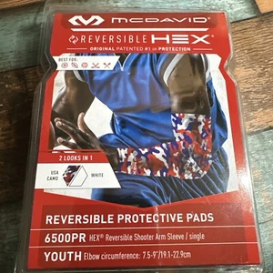McDavid Reversible Shooter Arm Sleeve with Hex Pad USA Camo White 6500PR YOUTH - Picture 1 of 7