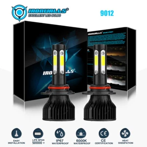 9012 360° LED Headlight Hi Low Beam Bulb Replace Kit 2400W 360000LM Super Bright - Picture 1 of 12