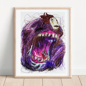 Póster artístico sin rostro con estampado de bolígrafo, Spirited Away - Imagen 1 de 3