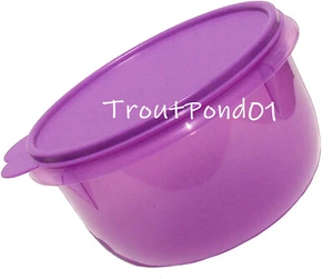 TUPPERWARE Clásico Fondo Plano 8 Tazas Mezclador Púrpura Transparente con Tapa Sello - Imagen 1 de 3