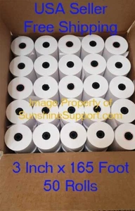3" x 165' 1-Ply Bond 50 Rolls Paper for Epson TM-U200B TM-U200D TM-U210 TM-U220 - Picture 1 of 2