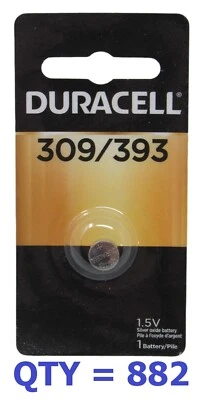 LOTE AL POR MAYOR DE 882 pilas de botón de óxido de plata Duracell 309/393 SR48 SR754 + Foto 1 de 4