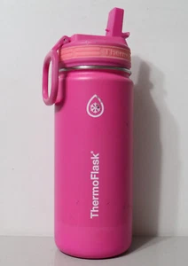 Botella de agua aislada ThermoFlask de acero inoxidable rosa de 16 oz - Imagen 1 de 5