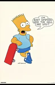 Bart Simpson Skateboard Poster 21.5 X 32" Matt Groening Simpsons 1990 - Picture 1 of 4
