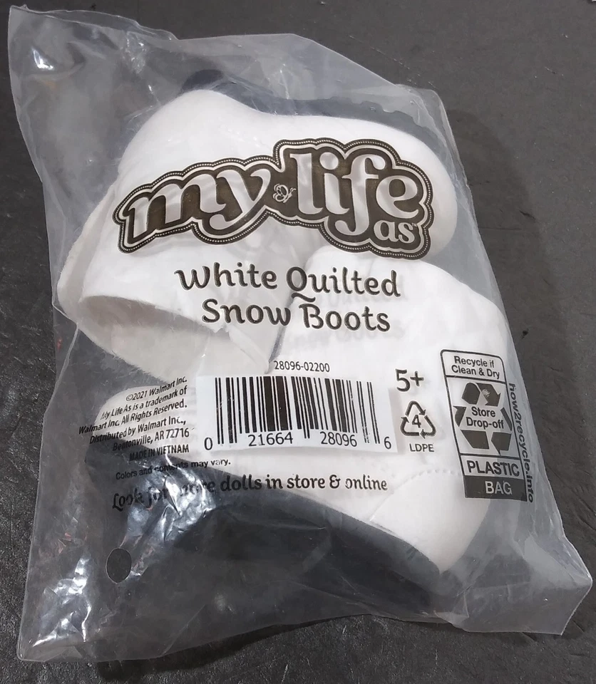 My Life as White Quilted Snow BOOTS Ages 5