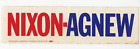 Vintage NOS Nixon Agnew Bumper Sticker Official Unused GOP