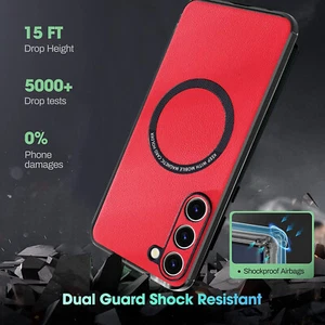 For Samsung Galaxy A15 A05 A25 A35 Ultra Slim PU Leather Magnetic Case Mag Safe - Picture 1 of 10