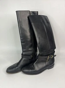 Burberry Leather Riding Rain Boot Size EU 38.5 Equestrian English Horses Rare - Picture 1 of 13