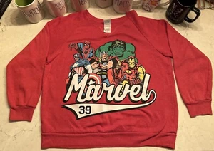 Marvel Superhero Sweater Size Large Youth Red Sweatshirt Crewneck Cotton Blend - Picture 1 of 8