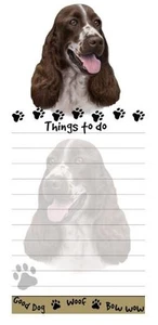 SPRINGER HUND GESTANZTER LISTENBLOCK NOTIZEN NOTIZBLOCK Magnet Kühlschrank - Bild 1 von 1