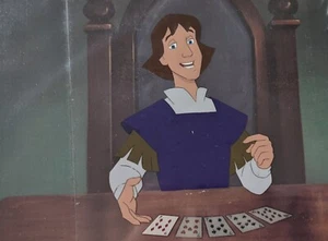 Swan Princess Production Cel, Prince Derek deals cards, 1994 Charming! - Picture 1 of 5