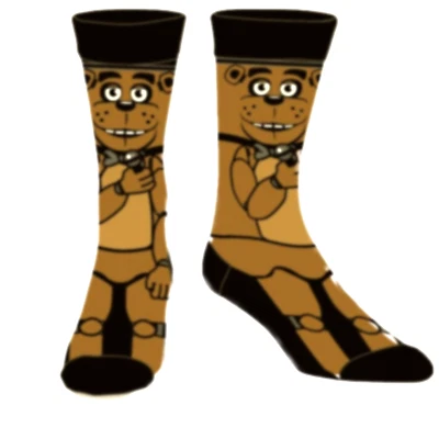 Mens Unisex Horror Movie Five Nights FREDDY FAZBEAR Novelty Character CREW SOCKS - Image 1 of 4