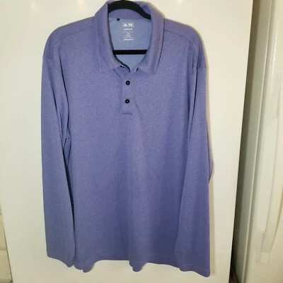 ADIDAS GOLF SHIRT CLIMALITE 2XL LONG SLEEVE BLUE COLOR POLO STYLE - Image 1 of 4