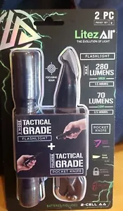 ¡Nuevo sellado! Combo de linterna táctica y navaja de bolsillo Litez los 280 lúmenes - Imagen 1 de 2