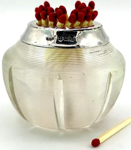 Antique Silver Mounted Glass Match Striker by SMO – 1907 - Picture 1 of 12