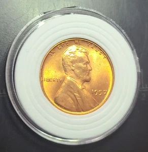 1957 BU Error Wheat Penny - Die Chip Between B & E In "LIBERTY", L on Rim - Picture 1 of 7