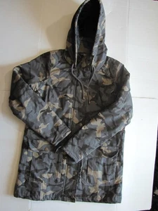 Natural Reflections Jacket Womens Large Gray Camo Hooded Quilted Hunting Coat - Picture 1 of 6