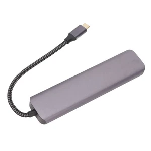 USB C Hub 7 In 1 4K 1Gbps Ethernet 100W PD 2 USB3.0 Port USB To High Definit NEW - Afbeelding 1 van 12