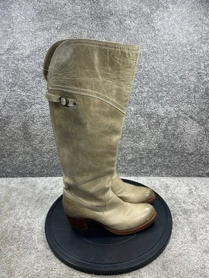 Botas Frye para mujer talla 9,5 B cuero topo claro hasta la rodilla tacón bloque montar Foto 1 de 4