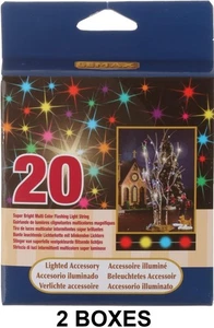 Super Bright Multi Color Flashing Light String, Count/20, B/O (4.5V) 2 BOXES - Picture 1 of 4